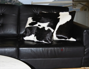 Cow hide pillow